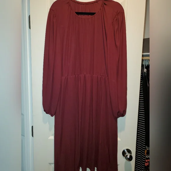 Shein Dresses | Shein Red Long Sleeve Crew Neck Sundress | Color: Red | Size: 3xl | Salviqueen185's Closet Shein Dresses | Shein Red Long Sleeve Crew Neck Sundress | Color: Red | Size: 3xl | Salviqueen185's Closet